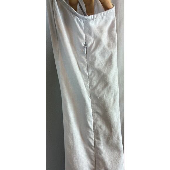 J Jill 100% Lt Gray Linen Sz XL Slvs Maxi Shift Dress Lagen Look Capsule - Picture 4 of 10